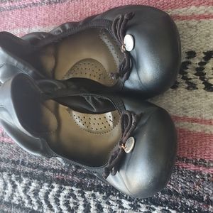 DexFlex Womens Black Ballet Flats (US 8.5 Wide)